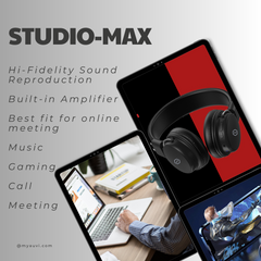 Studio-Max, Wireless Passive Noise Isolation Headphones